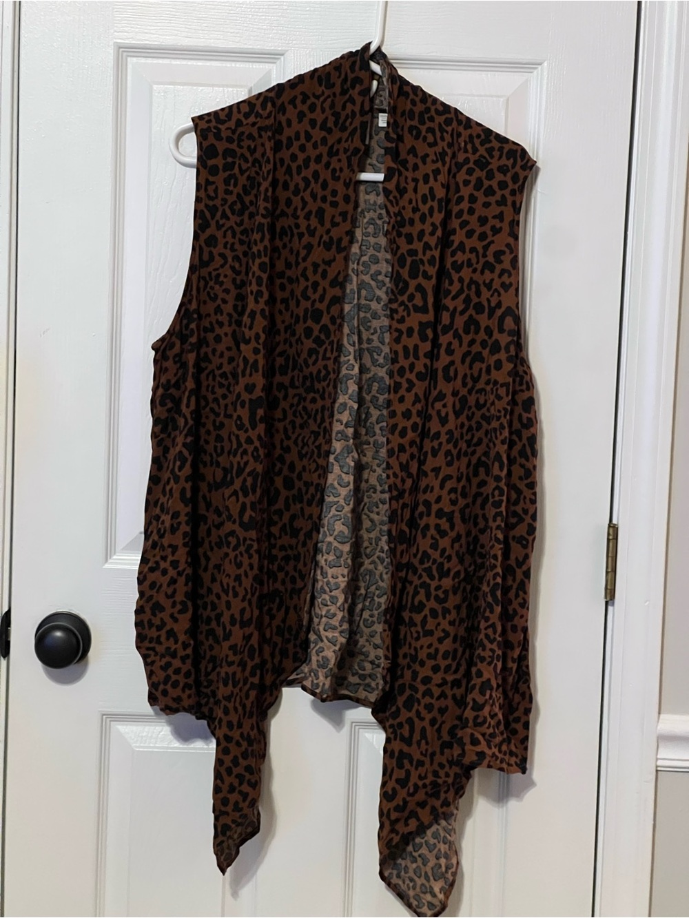 Cato EST. 1948 Leopard Print Open Front Vest Duster 22/24W Plus Size